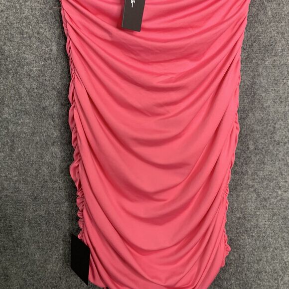 Lulus Flirt Alert Hot Pink Mini Dress NWT Ruffled Straps Adjustable Length Sz M - Picture 8 of 12